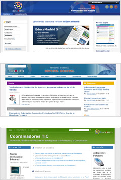 Tres sitios web creados con el Portal Educativo de EducaMadrid